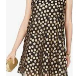 Elle Black and Gold Polka Dot Mini Dress